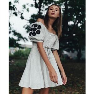 Elegant Off-Shoulder Striped Dress